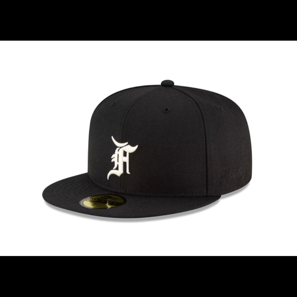 New Era Fear of God Black Fitted Cap Size 7 3/8